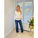 Starfish Butterfly Lace Blouse  - White