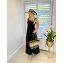 Black & Beige Mix Woven Hat - Black Mix - Alternative 1