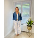 Toile De Jouy Cheesecloth Trousers - Pale Blue 