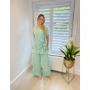 Sasha Side Tie Trouser Set - Mint