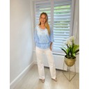 Butterfly Lace Top - Pale Blue 