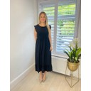 Dahlia Frill Midi Dress - Black