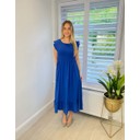 Dahlia Frill Midi Dress - Royal