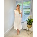 Dahlia Frill Midi Dress - White