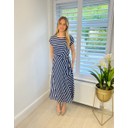 Sienna Striped Tie Side Dress - Navy Mix