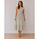Dahlia Gingham Midi Dress - Sage