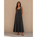 Sara Striped Maxi Dress - Black