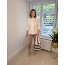Crochet Striped Tote Bag - Stone Mix