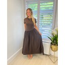 Allie Asymmetric Drop Waist Maxi Dress - Chocolate - Alternative 1