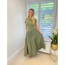 Allie Asymmetric Drop Waist Maxi Dress - Khaki - Alternative 1