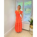 Ava Broderie Anglais Maxi Dress - Coral