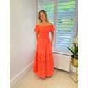Ava Broderie Anglais Maxi Dress - Coral - Alternative 1