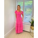 Ava Broderie Anglais Maxi Dress - Fuchsia - Alternative 1