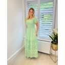 Ava Broderie Anglais Maxi Dress - Mint