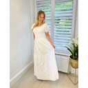 Ava Broderie Anglais Maxi Dress - White