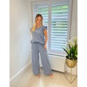Gemma Gingham Top & Trousers Co-Ord - Navy
