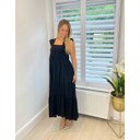 Freya Frill Midi Dress - Black