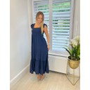 Freya Frill Midi Dress - Navy