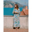 Tropical Scenes Print Dress - Turquoise Mix