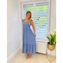 Freya Frill Midi Dress - Denim