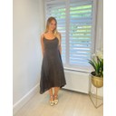 Layla Linen Midi Dress - Chocolate