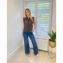 Lara Frill Blouse - Chocolate
