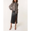Tie Neck Leopard Print Blouse - Leopard Print Brown - Alternative 1