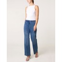 Diamante Elasticated Waist Jeans  - Mid Denim Blue