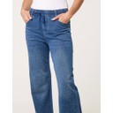 Diamante Elasticated Waist Jeans  - Mid Denim Blue - Alternative 2