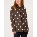 Polka Dot Scarf Jumper  - Chocolate