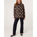 Polka Dot Scarf Jumper  - Chocolate - Alternative 1